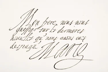 Caligrafía y firma de María de Médici