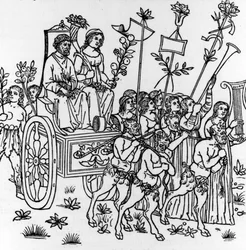 Ilustración de la "Hypnerotomachia Poliphili" de Francesco Colonna, publicada por primera vez en 1499 (xilografía)