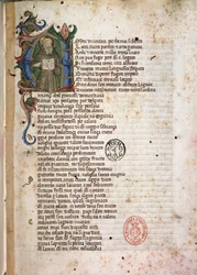 Incipit de Laudae. Siglo XV (Manuscrito iluminado)