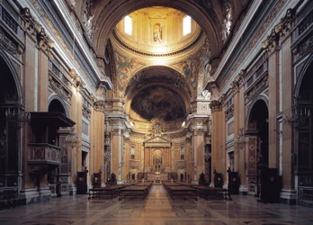 Vista interior de la iglesia del Gesù en Roma, circa 1568