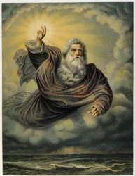 Hágase la luz - en “Aurea Bibbia classica: historia de la revelación divina en el antiguo y nuevo testamento” por Giovanni Ladislao Sykora (vol. 1), traducido por Don Clemente Benetti. (Biblia italiana)