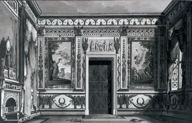 Gran salón griego, de Decoraciones Arquitectónicas por Gaetano Landi, 1810