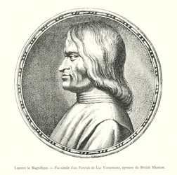 Laurent el Magnífico, Facsímil de un Retrato de Luc Vostermans, prueba del Museo Británico
