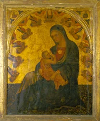Virgen con el Niño (óleo sobre tabla)