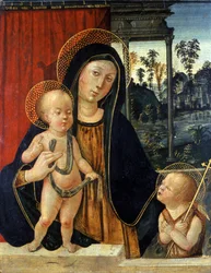Madonna y el Niño con un joven Juan Bautista