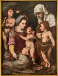 Virgen con el Niño Jesús, Santa Isabel, el Niño San Juan y dos ángeles, copia de Andrea Del Sarto (óleo sobre tabla)