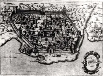 Mapa de Galípoli, los Dardanelos, una Conquista Veneciana y Bastión contra los Turcos