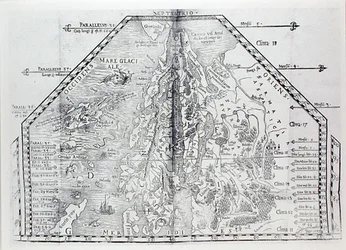 Mapa de Escandinavia, de un atlas de Olaus Magnus