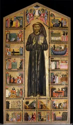 Maestro del San Francesco Bardi. Escuela florentina de la primera mitad del siglo XIII. Retablo de San Francisco de Asís. Escenas de la vida de San Francisco. Capilla Bardi