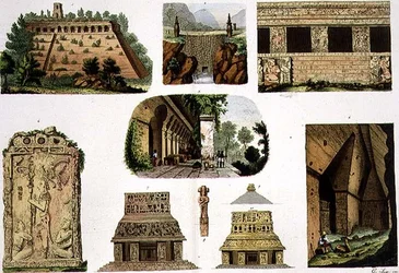 Antigüedades mexicanas, detalles arquitectónicos, lámina 48A de «La historia de las naciones»