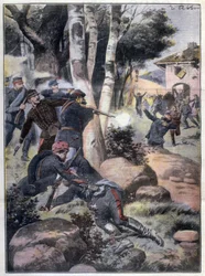 Revolución Mexicana: combates entre el ejército y los rebeldes Ilustración de Abbo en "L