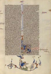 Moisés golpeando la roca para sacar agua para los israelitas, c.1250-1262