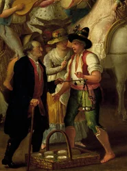 Vendedor de mozzarella, detalle, Italia