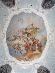 Escena mitológica con Venus, Juno y Minerva