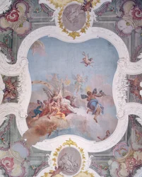 Escena mitológica con el zodiaco