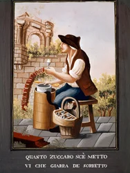 Pequeños oficios napolitanos: el vendedor de sorbetes - (Antiguo oficio: el heladero), siglo XIX - Nápoles, Museo Nazionale di San Martino