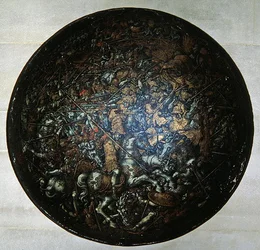 Escudo de desfile con escenas de la historia romana