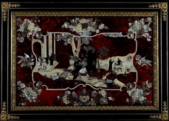 Marquetería de panel realizada por la Real Fábrica de Nápoles, Italia