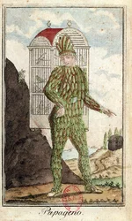 Papageno, el cazador de pájaros, de La flauta mágica de Wolfgang Amadeus Mozart (1756-91)