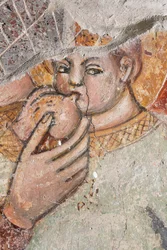 Virgen particular amamantando al Niño; fresco