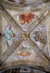 Patriarcas Adán, Abraham, Jacob y Noé. Siglo XIV, fresco