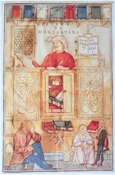 Petrus de Montagnana, ilustración del "Fasciculus Medicinae" de Jean de Ketham, publicado en Venecia en 1495 (xilografía coloreada)