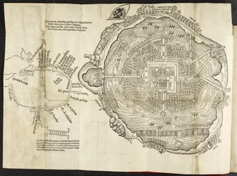 Plan de México, en Hernando Cortés, La preclara narratione di Ferdinando Cortese della Nuoua Hispagna, Venecia