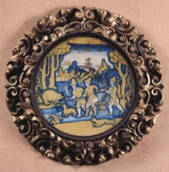 Plato decorado con una escena de caza, Taller de Deruta, c.1540-45