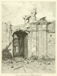 Porta San Pancrazio golpeada por las artillerías francesas