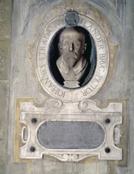 Busto retrato de Joannes Stradanus, pintor, dibujante y diseñador de tapices nacido en Flandes, nacido Jan van der Straet en Brujas, trabajó en Italia, también conocido como Giovanni Stradano (1523-1605)