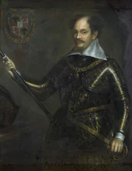 Retrato de Alessandro I Pico della Mirandola, Marqués de Concordia y Duque de Mirandola, en armadura, 1622
