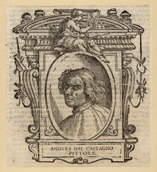 Retrato de Andrea dal Castagno, pintor italiano de Florencia, circa 1419-1457