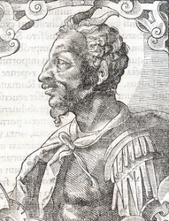Retrato de Atila de la obra de Bernardino Corio “Elogia Virorum Illustris”, Milán siglo XVI
