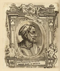 Retrato de Baldassare Tommaso Peruzzi, arquitecto y pintor italiano, nacido cerca de Siena