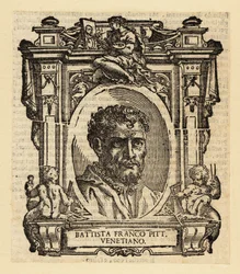 Retrato de Giovanni Battista Franco, pintor manierista y grabador italiano activo en Roma, Urbino y Venecia a mediados del siglo XVI