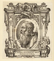 Retrato de Giovanni Battista di Jacopo, conocido como Rosso Fiorentino o Il Rosso, arquitecto italiano y pintor manierista en óleo y fresco de la escuela florentina