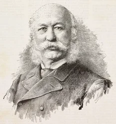 Retrato de Girolamo Cantelli (1815-1884), patriota y político italiano, grabado de una fotografía de Baroni y Gardelli, de L