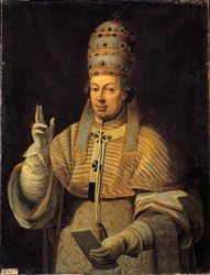 Retrato del Papa Pío VI (1717-1799). Pintura anónima italiana