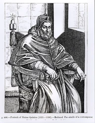 Retrato del Papa Sixto V (1520-90) ilustración de 