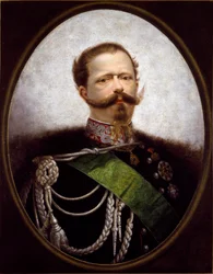 Retrato del Rey de Italia Víctor Manuel II (1820-1870). Pintura anónima. Siglo XIX. Colección privada.