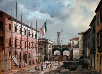 Revoluciones de 1848, Cinco Días de Milán: defensa del arco de Porta Nuova el 19 de marzo