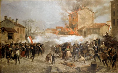Revoluciones de 1848, Cinco Días de Milán: insurgentes toman la porta Tosa el 22 de marzo (pintura)