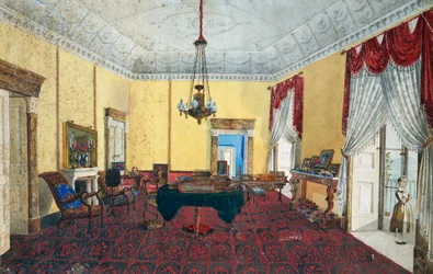 Interior de habitación con vista al Golfo de Nápoles