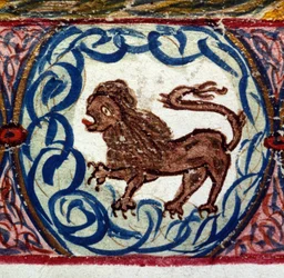 Signo del león. Horóscopo italiano de mediados del siglo XV.