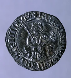 Moneda de plata acuñada en la época del Rey de Nápoles Roberto I de Anjou (1275-1343)