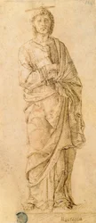 San Juan Evangelista, atribuido a Giovanni Bellini (c.1430-1516) o a Andrea Mantegna (1430-1516) (pluma y tinta sobre papel)