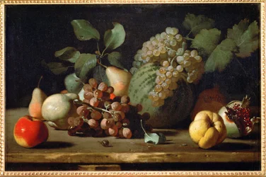 Naturaleza muerta con uvas y granada, principios de ...
