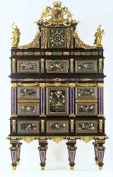 El gabinete de Badminton, c.1720-32 (pietra dura, ébano y ormolu)