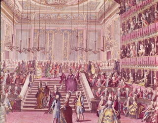 El baile en el Teatro San Benoit en Venecia el 22 de enero de 1782, finales del siglo XVIII