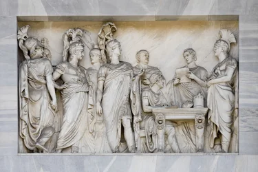 El Congreso de Viena, detalle del Arco de la Paz, Milán, Italia